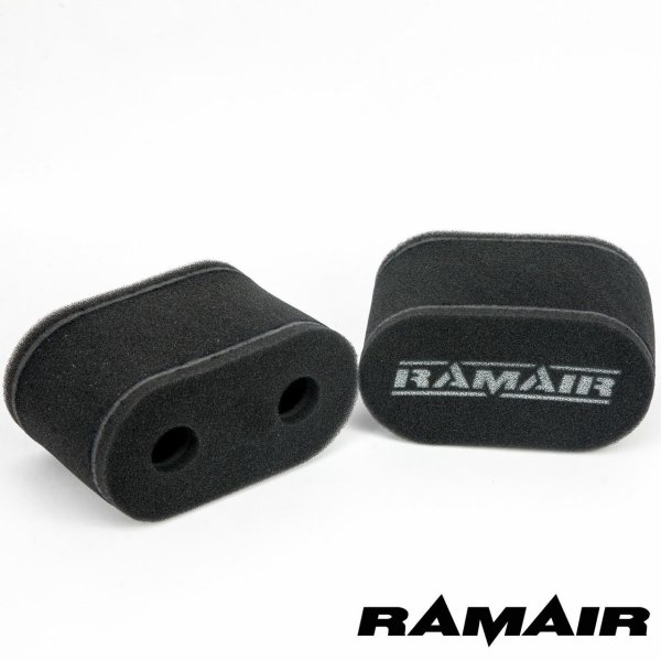 Ramair Twin Inlet Motorcycle Carb Sock Air Filter, 2 Stück